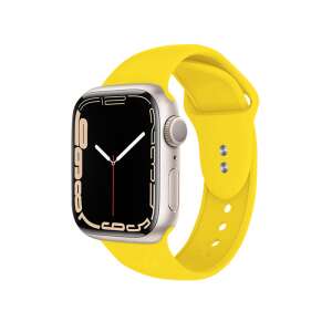 Brățară Crong Liquid Silicone pentru Apple Watch, 38/40/41mm, Galben lămâie - Apple Curea ceas inteligent