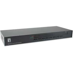 LevelOne KVM-3216 16 portos KVM kapcsoló, 16 portos rackmount USB-PS/2 KVM kapcsoló OSD-vel - LevelOne