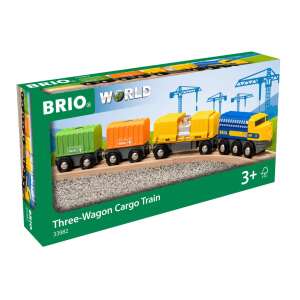 BRIO Vasuti tehervonat három vagonnal 73136436 Vonat, vasúti elem, autópálya
