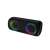 Audictus Aurora Pro portable bluetooth speaker, side view, black, with rainbow LED lights