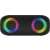 Audictus Aurora Pro tragbarer Bluetooth-Lautsprecher, Vorderansicht, schwarz, mit Regenbogen-LED-Leuchten