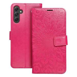 MEZZO Mandala Magenta Samsung A14 4G / A14 5G Handyhülle, Brieftasche Hülle mit Kartenfächern und Band - Handyhüllen