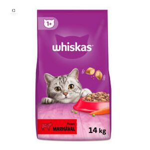 Whiskas 14kg Sack Trockenfutter für Katzen mit Rindfleisch- und Lebergeschmack für erwachsene Katzen - Viehzucht