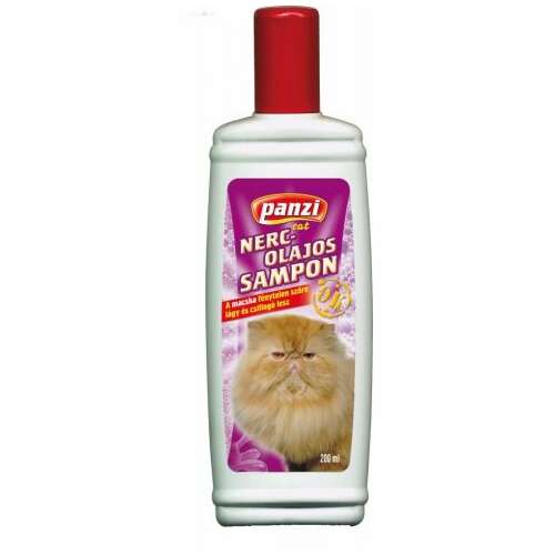 Panzi Macska Nercolajos Sampon, 200ml, fényes és puha macskaszőrhöz