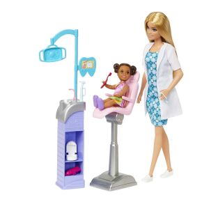 Bábika Barbie zubárka s pacientom a zubárskym vybavením - Mattel