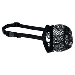 Trixie 17595 fekete hálós szájkosár kutyáknak, L méret, 22-52 cm - Szájkosár