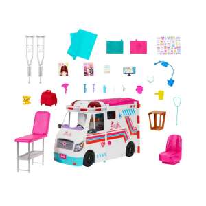 Barbie 2 u 1 Set za igru: Hitna pomoć i Klinika s priborom - Mattel