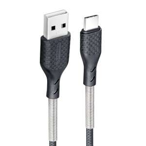 FORCELL Karbon USB-C kábel, fekete, 1 méter - USB kábel