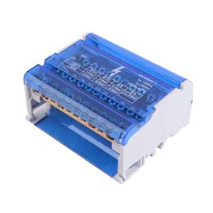 Moduláris elosztó blokk 4-11, 125A, 500V, 11 vezeték befogadás, DIN35 sínre szerelhető - Sorkapocs