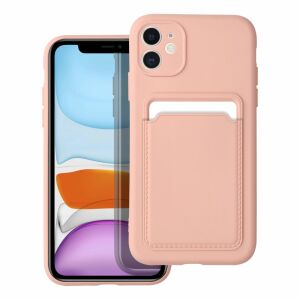 Forcell iPhone 11 Rosa Silikon Kartenhalter Hülle - Forcell
