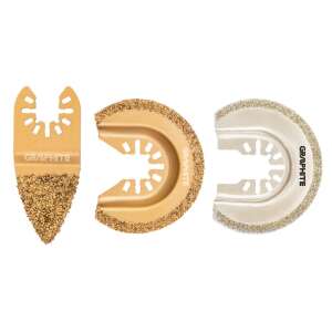 Zestaw 3 tarcz tnących do płytek GRAPHITE, zawiera tarcze o średnicy 65mm, 64mm i 76mm - Graphite