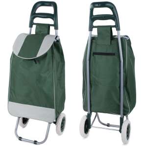 Green folding shopping trolley with wheels, VG-01745_Z - Verk Group