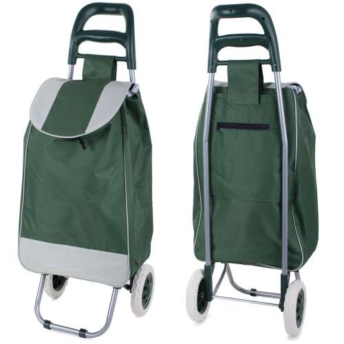 Green folding shopping trolley with wheels, VG-01745_Z