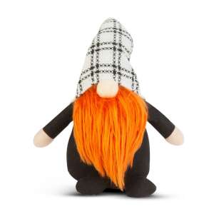 Halloween gnome with orange beard and black and white plaid hat - Halloween decoration