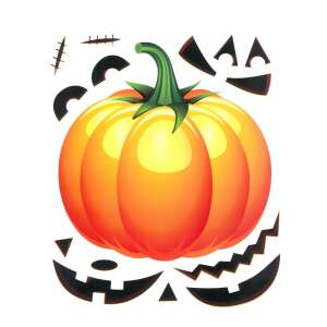 Halloween pumpkin sticker set, 15 pieces, create your own spooky pumpkin face - Halloween decoration