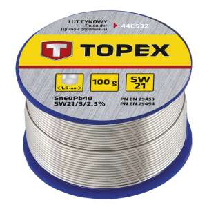 Topex 100g Sn60Pb40 SW21/3/2,5% Lut cynowy drut - Akcesoria do lutownicy
