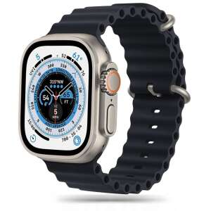 Čierny silikónový remienok Tech-Protect Icon Pro pre Apple Watch 4/5/6/7/8/SE/Ultra 42/44/45/49mm - Tech-Protect
