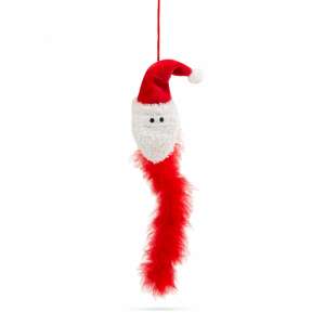 Red Santa Claus cat toy with feather tail, Christmas cat toy - Cat Toy