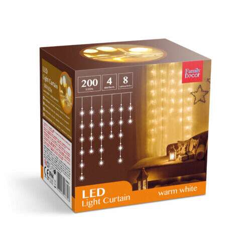 Family Decor LED-Lichtvorhang warmweiß Box