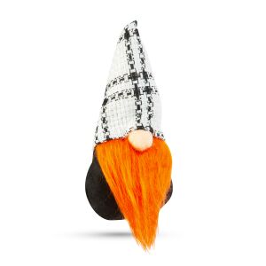 Halloweenska dekorácia - Škriatok s oranžovou bradou - 16 cm - Halloween dekorácie