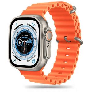 Tech-Protect Icon Pro Pomarańczowy Silikonowy Pasek do Apple Watch 42/44/45/49mm - Pasek do inteligentnego zegarka