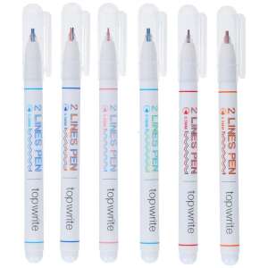 Topwrite 2 Lines Pen 6er Pack Doppelstrich Stifte, verschiedene Farben - Stifte & Bleistifte