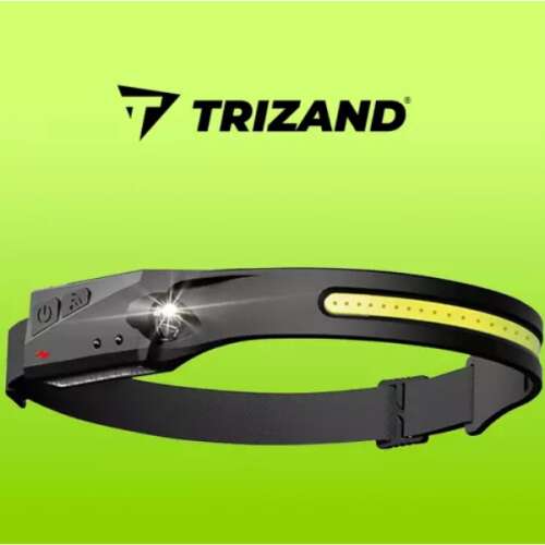 Trizand 21652 USB LED headlamp, black, with adjustable headband