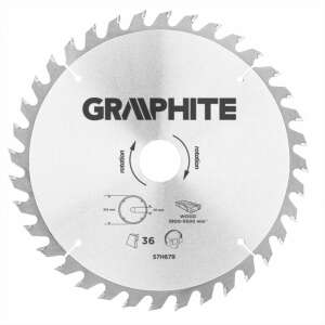 Disc de ferăstrău circular Graphite 216 x 30 mm, 36 dinți - Accesorii fierăstrău circular manual