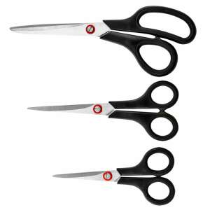 Set of 3 scissors with black handles - Top Tools