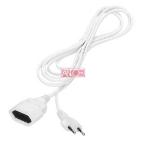 Hosszabbító kábel - 3m - Fehér - Euro dugó