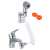 AG176B Kézi zuhany mosdóhoz, króm színű, fali tartóval, rugalmas tömlővel és kettős funkciójú zuhanyfejjel