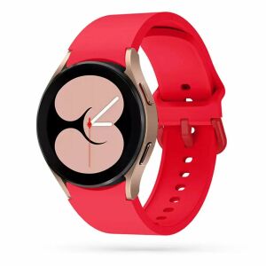 Samsung Galaxy Watch 4 z czerwonym silikonowym paskiem - Pasek do inteligentnego zegarka