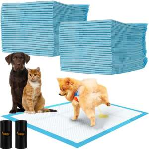 Purlov Einweg-Hunde Trainingspads mit Hunden und Katze - Hundebox & Toilette