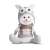 Gray plush snowman Christmas decoration with an owl hat, 30 x 20 x 14 cm