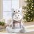 Christmas snowman decoration with owl hat, festive home decor