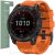 Tech-Protect IconBand Orange Silicone Strap on Garmin Fenix Smartwatch with packaging