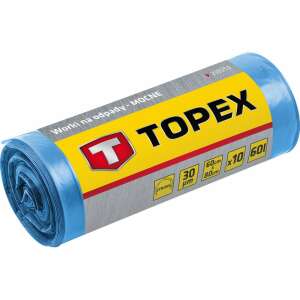 Topex 60L blue garbage bags, 10 pack, strong, 30 micron - Trash Bag