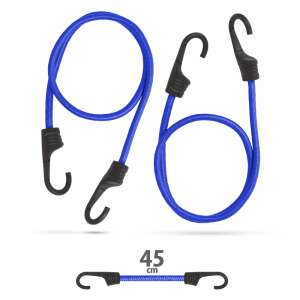 Blue bungee cords with hooks, 45 cm long, 2 pack - Transportation and Lifting Equipment