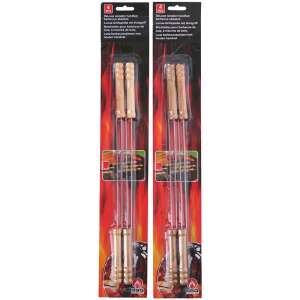 BBQ Deluxe Spieße mit Holzgriffen, 4er Pack, 38 cm lang - Gartengrill, Grillzubehör