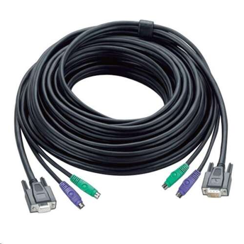 ATEN KVM kábel 10m (2L-1010P/C), fekete, PS/2, VGA, USB