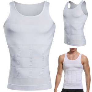 Men's slimming tank top, white, XXL size, for a slimmer silhouette - Men's Clothing