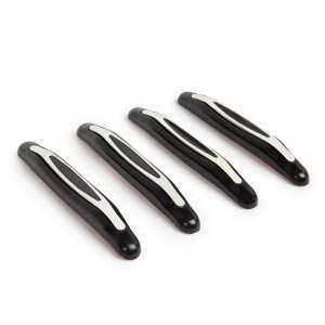 Set de 4 protecții pentru marginea ușilor auto, negru, cu accente cromate - Protecții pentru marginile ușilor auto