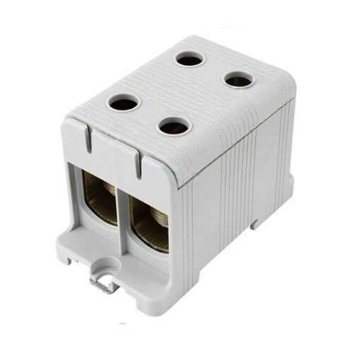 Szürke 2 pólusú sorkapocs elektromos telepítésekhez, 6-50mm² és 2-50mm² vezetékekhez alkalmas