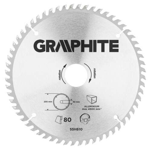 Graphite 205 mm-es körfűrészlap alumíniumhoz, 100 fog