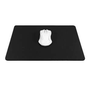 Black mousepad with a mouse on it - Mouse Pad