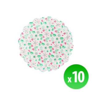 Suporturi de hârtie pentru farfurii de Crăciun cu design de vâsc și stea, 26,5 cm, pachet de 10 - Servete si naproane