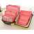 6 piece travel organizer set, pink, for clothes, shoes, toiletries, and dirty laundry, in a suitcase