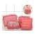 6 piece travel organizer set, pink, for clothes, shoes, toiletries, and dirty laundry