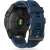 Back view of Garmin Fenix 7X smartwatch with Tech-Protect Iconband blue silicone strap