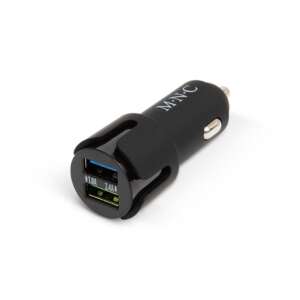 Adaptor auto M.N.C pentru brichetă cu două porturi USB 2,4 A, negru - Prize auto si incarcatoare